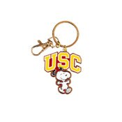 USC Trojans Cardinal Arch Snoopy Jumping Keychain